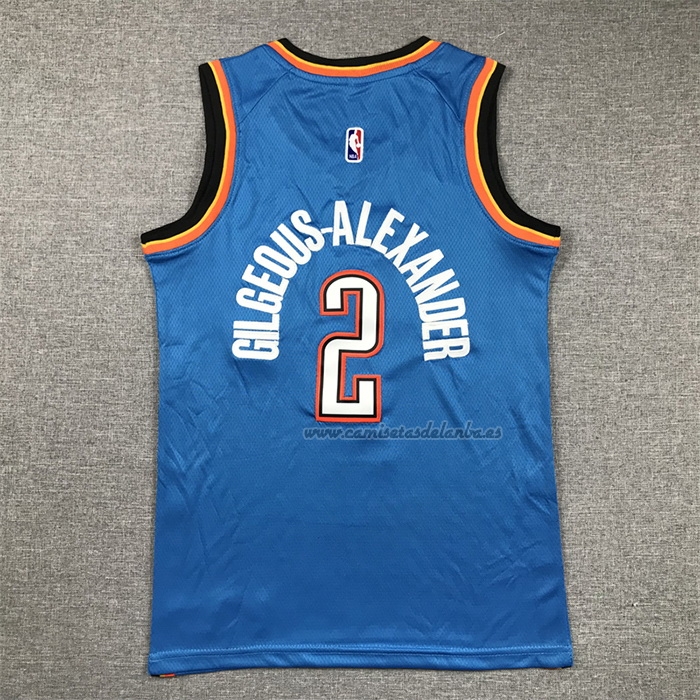 Camiseta Nino Oklahoma City Thunder Shai Gilgeous-Alexander NO 2 Icon Azul